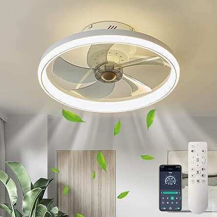 Ventilador de Techo LMiSQ con Luz, Mando a Distancia y Tecnología Silenciosa.