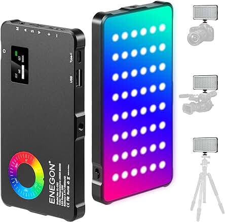 Video Light RGB LED: Batería Recargable con 24 Efectos de luz y función de Banco de energía