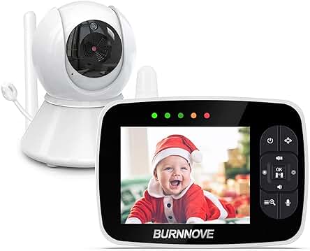 Vigilabebés BURNNOVE con cámara, audio, pantalla LCD de 3.5 y función de visión nocturna.