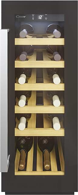 Vinoteca Candy DiVino CCVB 30/1, capacidad 20 botellas, puerta reversible, tratamiento anti-UV, negro