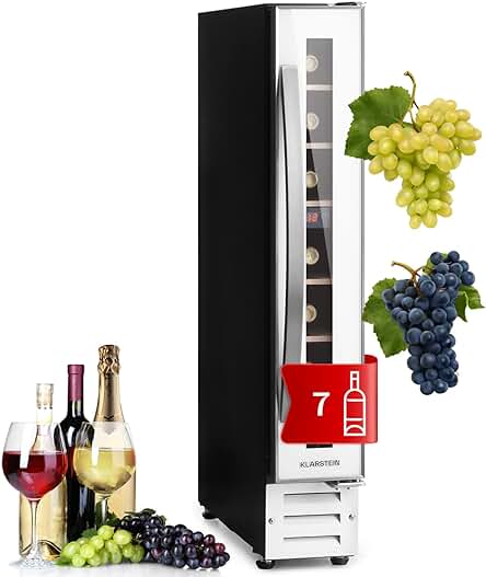Vinoteca KLARSTEIN: Botellero para vinos con capacidad para 7 botellas y panel táctil.