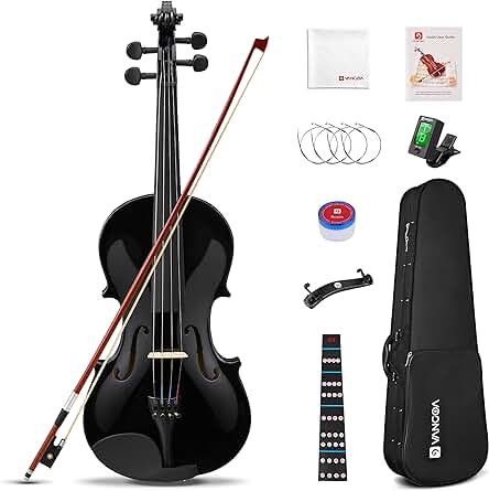 Violín Acústico Vangoa 4/4 para Adultos y Estudiantes Principiantes, con Accesorios Incluidos.