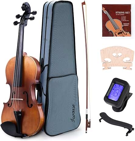 Violín de Concierto Asmuse 4/4: Set Completo con Accesorios Vintage y Manual de Instrucciones