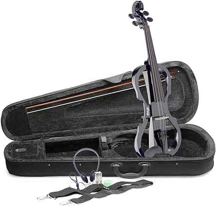 Violín eléctrico Stagg EVN X-4/4 BK - Tamaño completo, color negro