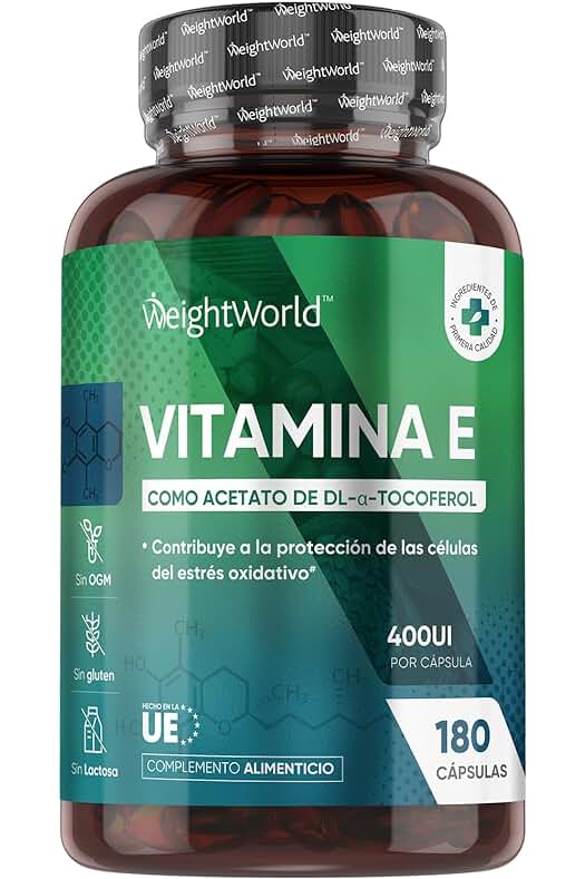 Vitamina E Natural 400UI - Potente Antioxidante Natural para Proteger las Células del Estrés Oxidativo.