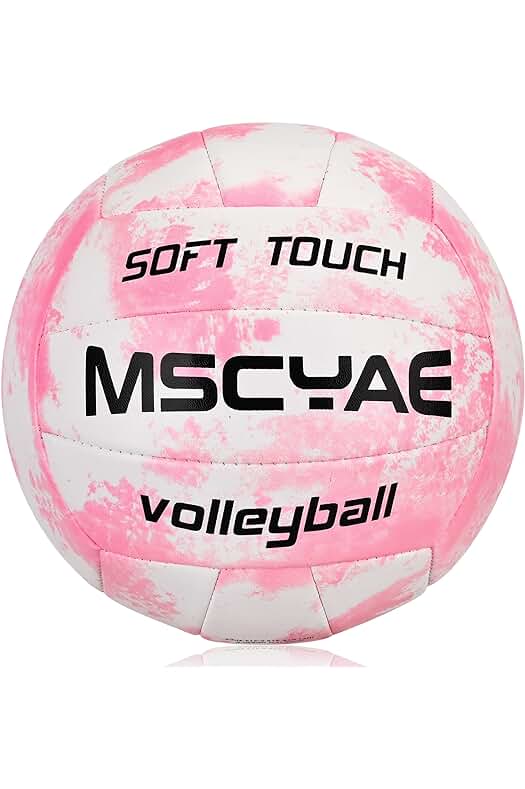 Voleibol de playa rosa y blanco con tacto suave para uso en exteriores.