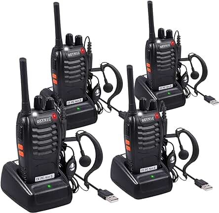 Walkie Talkies de Larga Distancia eSynic - Profesionales, 16 Canales, Cargador USB y Auriculares