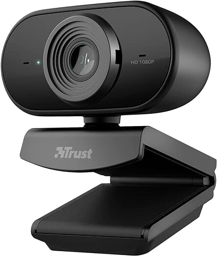 Webcam Full HD 1080p con doble micrófono, enfoque fijo y reducción de ruido - Negro.