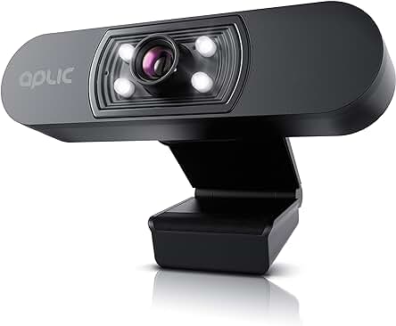 Webcam Full HD 1080p con micrófono y luces auxiliares - Calidad superior para videoconferencias y transmisiones en vivo