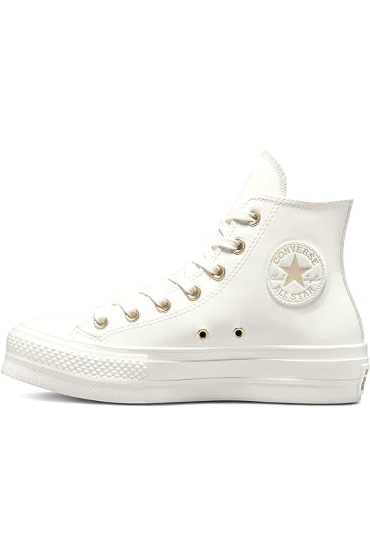 Zapatillas Converse Chuck Taylor All Star Lift Platform para mujer, color blanco mono.