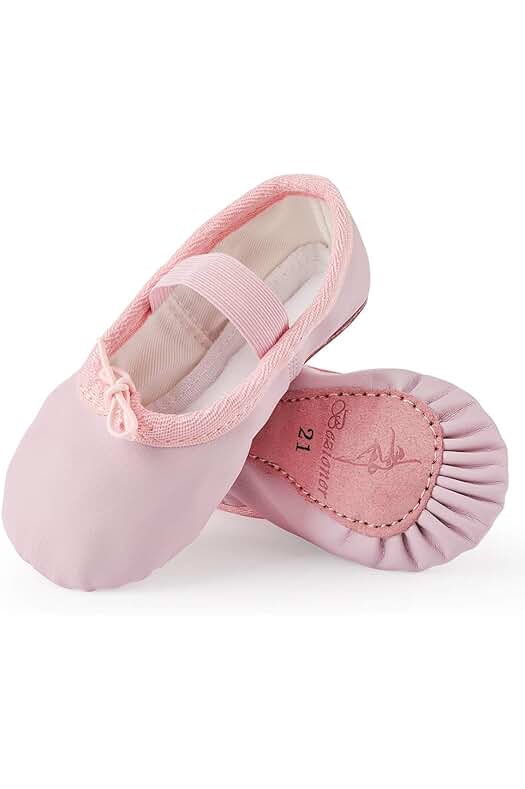 Zapatillas de Ballet de Cuero para Niñas y Mujeres - Zapatos de Danza y Gimnasia.